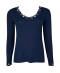 T shirt manches longues col V Antigel de Lise Charmel Simply Perfect bleu marine ENA2006 BM 10