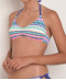 Maillot de bain deux pieces Kaki swimwear Borabora Multicolore haut face