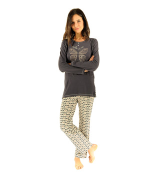 Pyjama femme Sienna Papillon Collection homewear Christian Cane Bleu nuit