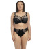 Soutien gorge grande taille armature plongeant Elomi Sachi noir  ensemble