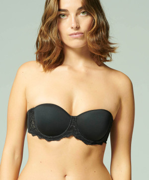 Soutien gorge bandeau sans bretelles moulé spacer Caresse noir Simone Pérèle 12A300 015