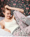 Pantalon College girl sleep Skiny Flower Melange Print Face