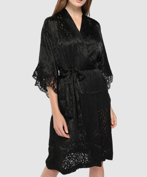 Déshabillé Lise Charmel Dressing Floral noir ALC2088 NO
