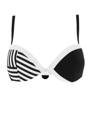 maillot de bain coque Lise Charmel bain new croisiere rayures blanc et noir ABA8589 RN